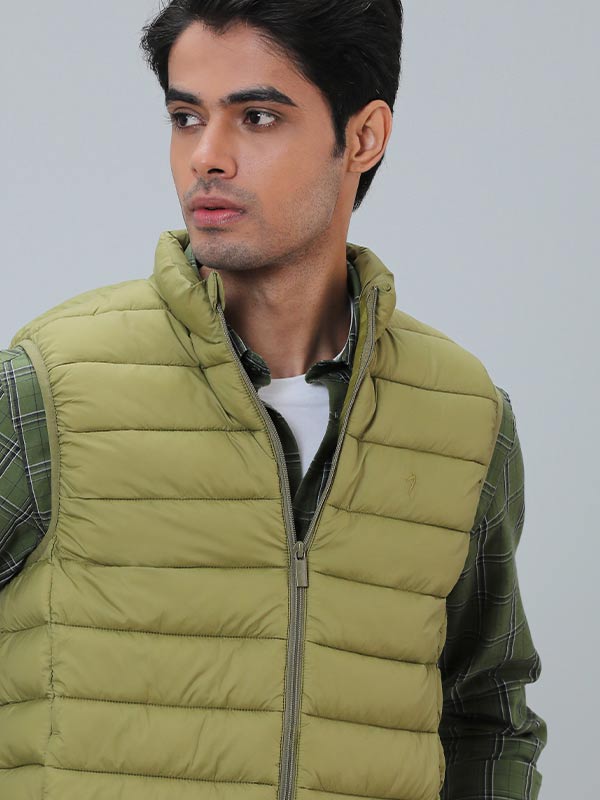 Buy Men Solid Sleeveless Gilet Jacket – Indian Terrain
