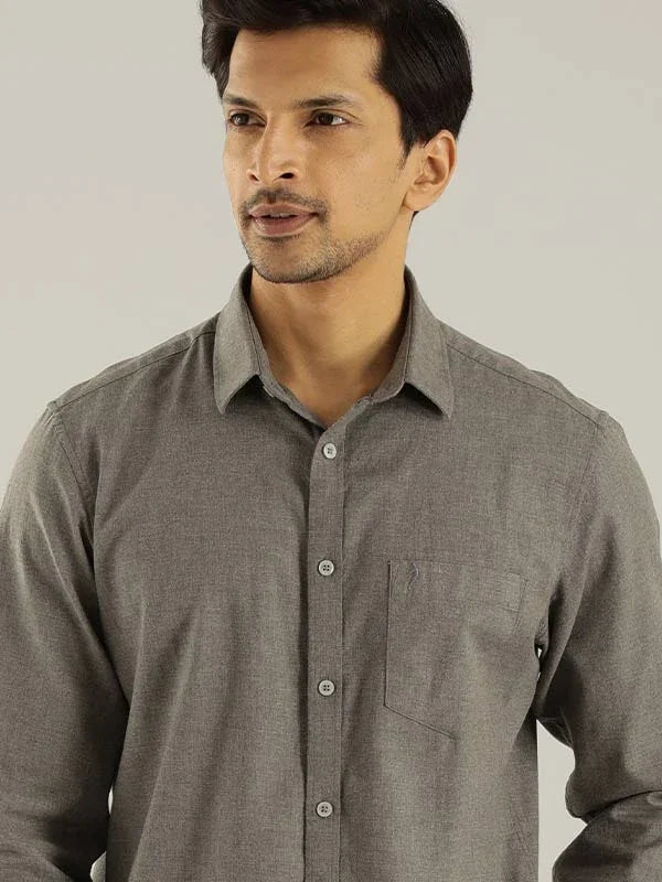 Buy Men Solid Full Sleeve Cotton Shirt Online Indian Terrain