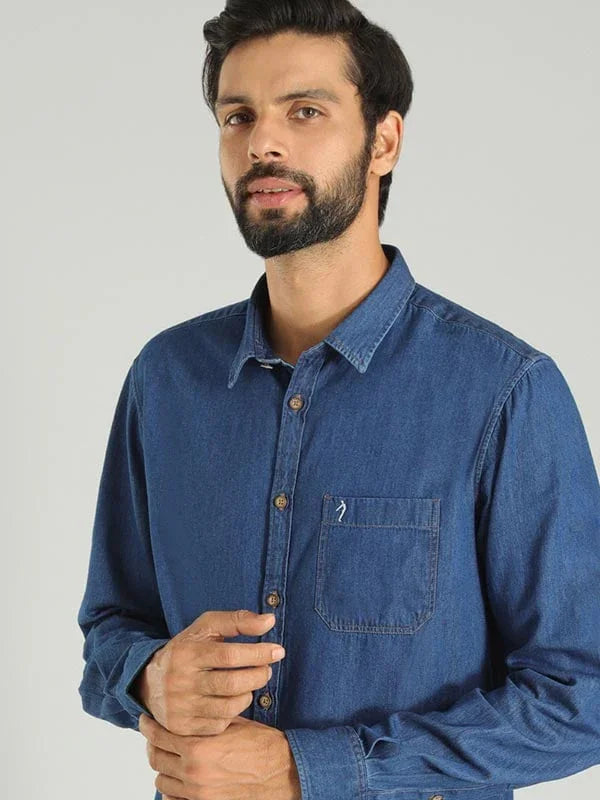 Buy Men Solid Full Sleeve Cotton Shirt Online Indian Terrain