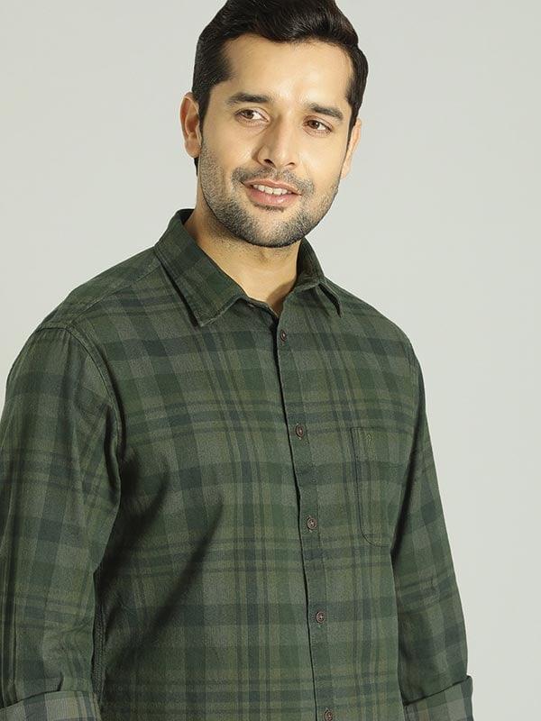 Buy Men Checked Full Sleeve Cotton Shirt Online Indian Terrain
