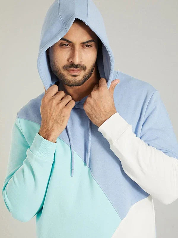 Block Lightweight Hoodies Mens Men Color Block Full Sleeve