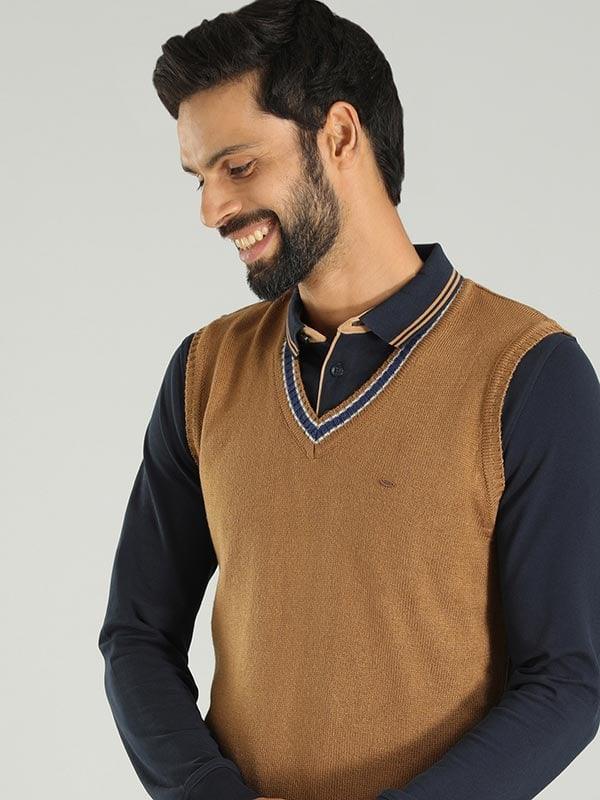 Buy Men Solid Sleeveless Vest Sweater Online Indian Terrain