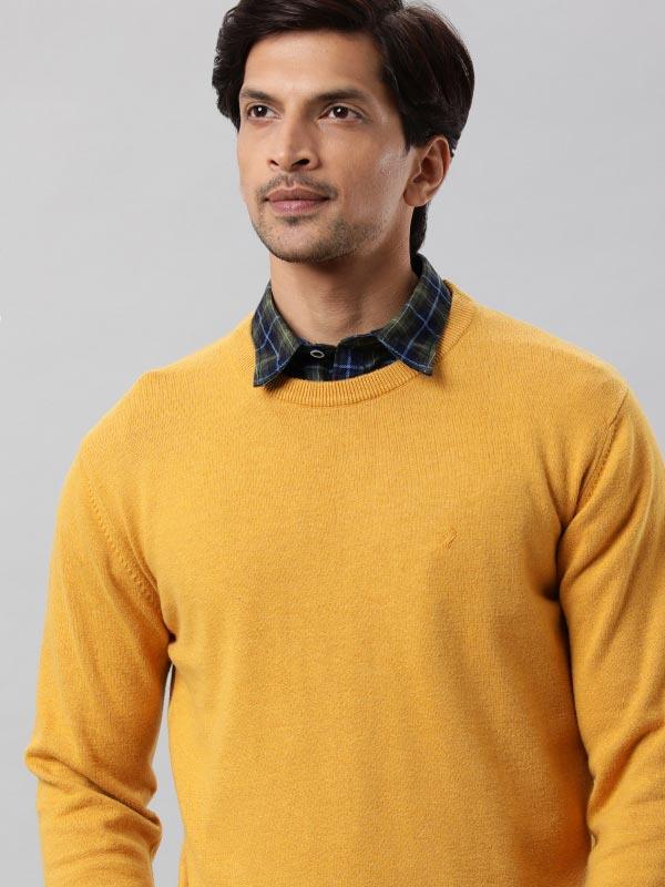 Men Solid Full Sleeve Crew Neck Sweater - Main Image