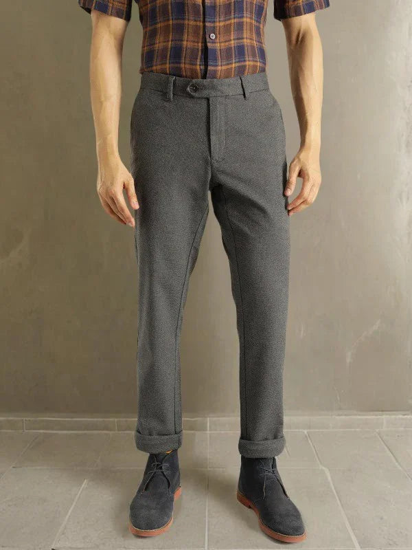 Men Brooklyn Fit Cotton Blend Trouser - Main Image