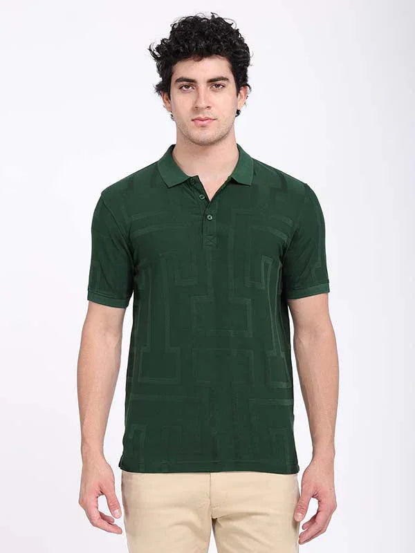 Men Striped Polo T-Shirt - Main Image