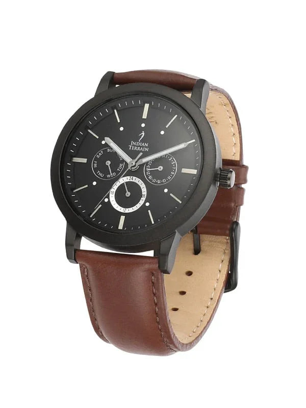 Buy Men's Leather Strap Watch Online Indian Terrain