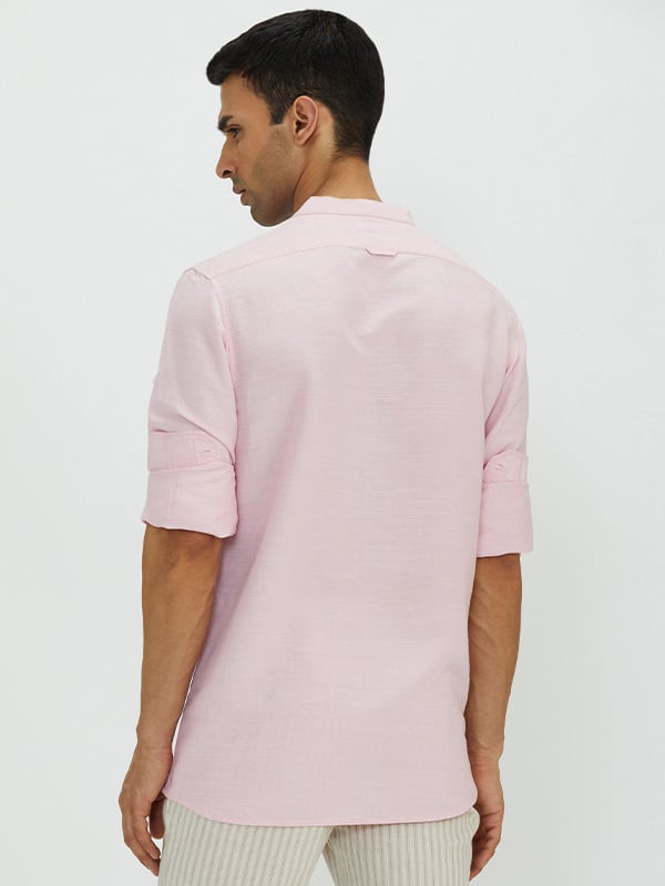 Buy Men's Solid Full Sleeve Cotton Blend Shirt Online