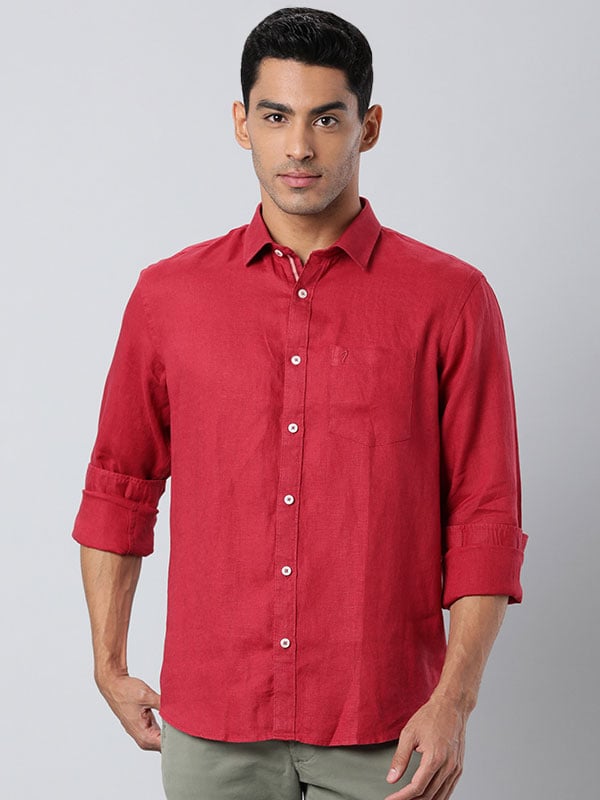 Men Solid Full Sleeve Linen Shirt
