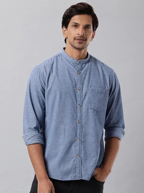 Men Solid Full Sleeve Cotton Shirt