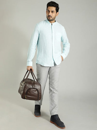 Men Solid Full Sleeve Linen Shirt