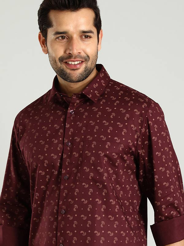 Buy Men Printed Full Sleeve Cotton Blend Shirt Online Indian Terrain
