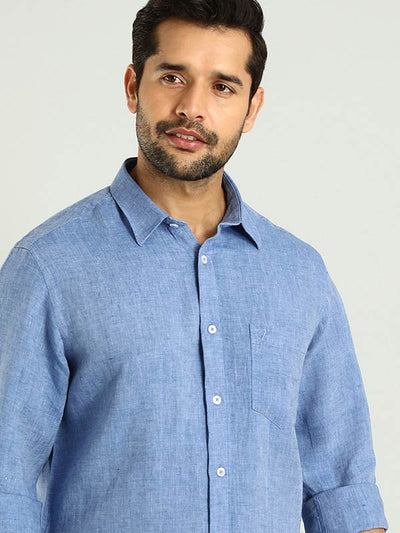 Men Solid Full Sleeve Linen Shirt