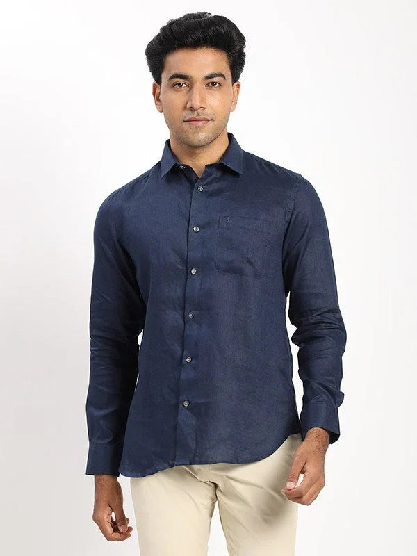 Men Solid Full Sleeve Linen Shirt