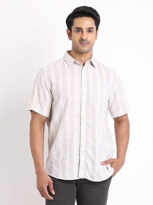 Men's Linen Shirt in Ecru