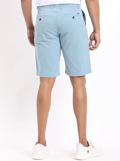 Men Solid Cotton Shorts SkY Blue