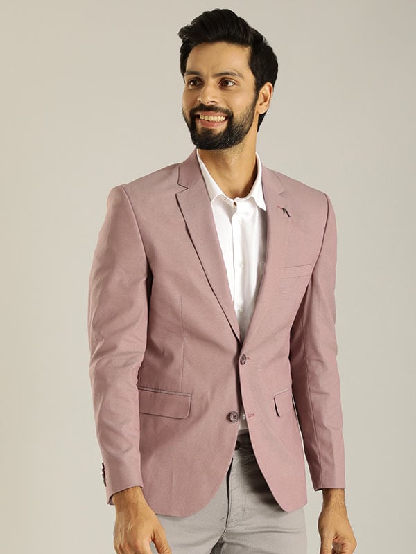 Pink blazer mens india on sale