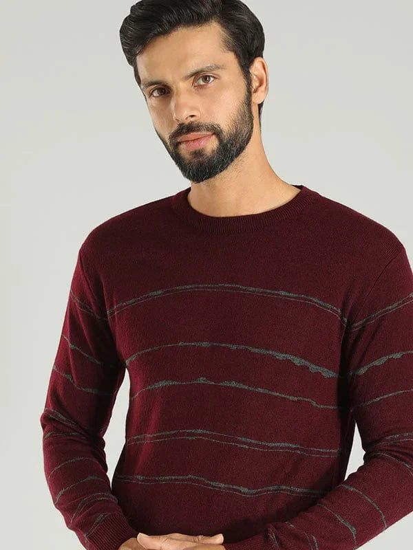 Buy Men Striped Full Sleeve Crew Neck Sweater Online Indian Terrain