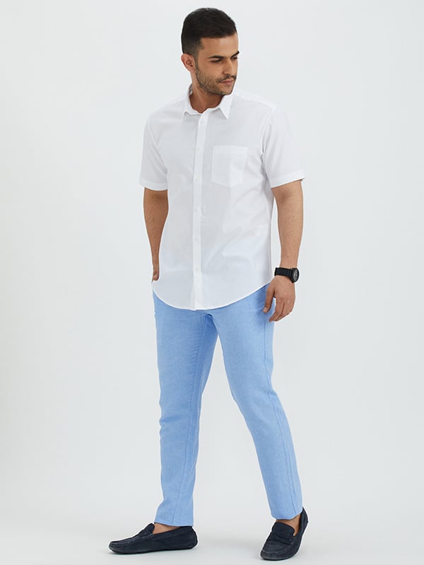 Buy Men Brooklyn Fit Linen Blend Trouser Online Indian Terrain
