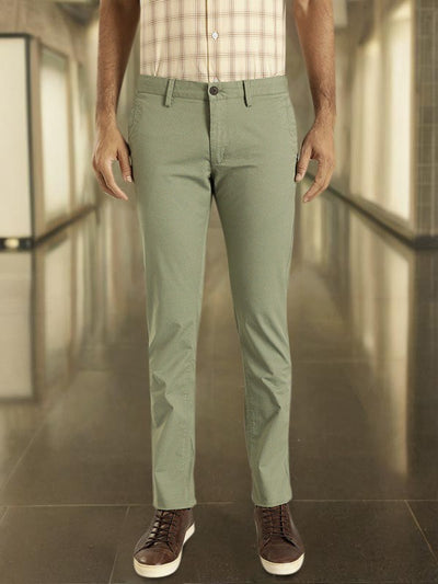 Men Brooklyn Fit Cotton Stretch Trouser -Olive