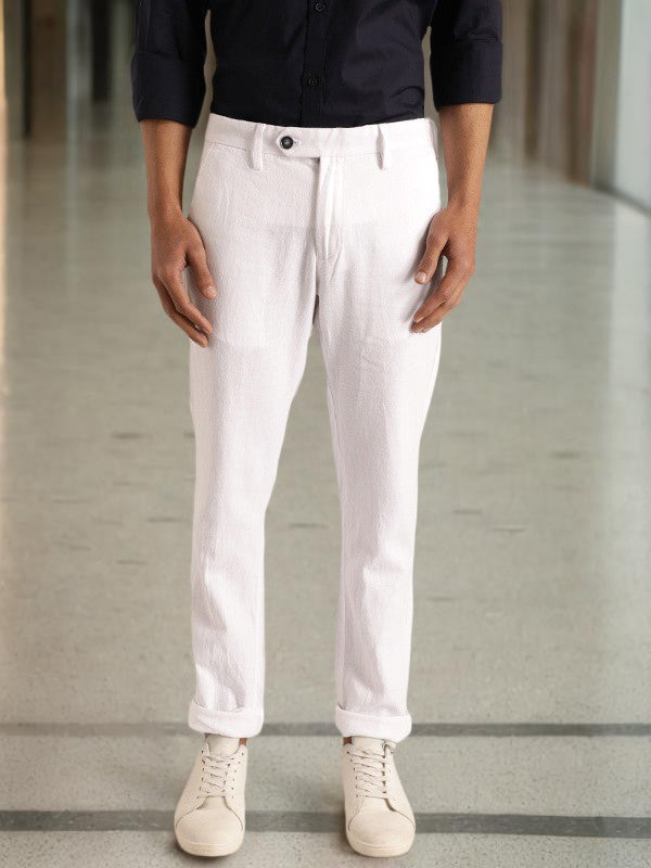 Buy Men Brooklyn Fit Linen Blend Trouser Online Indian Terrain