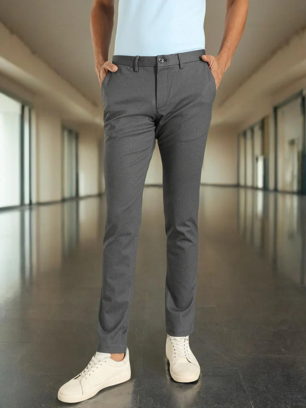 Buy Men Urban Fit Polyester Blend Trouser Online Indian Terrain