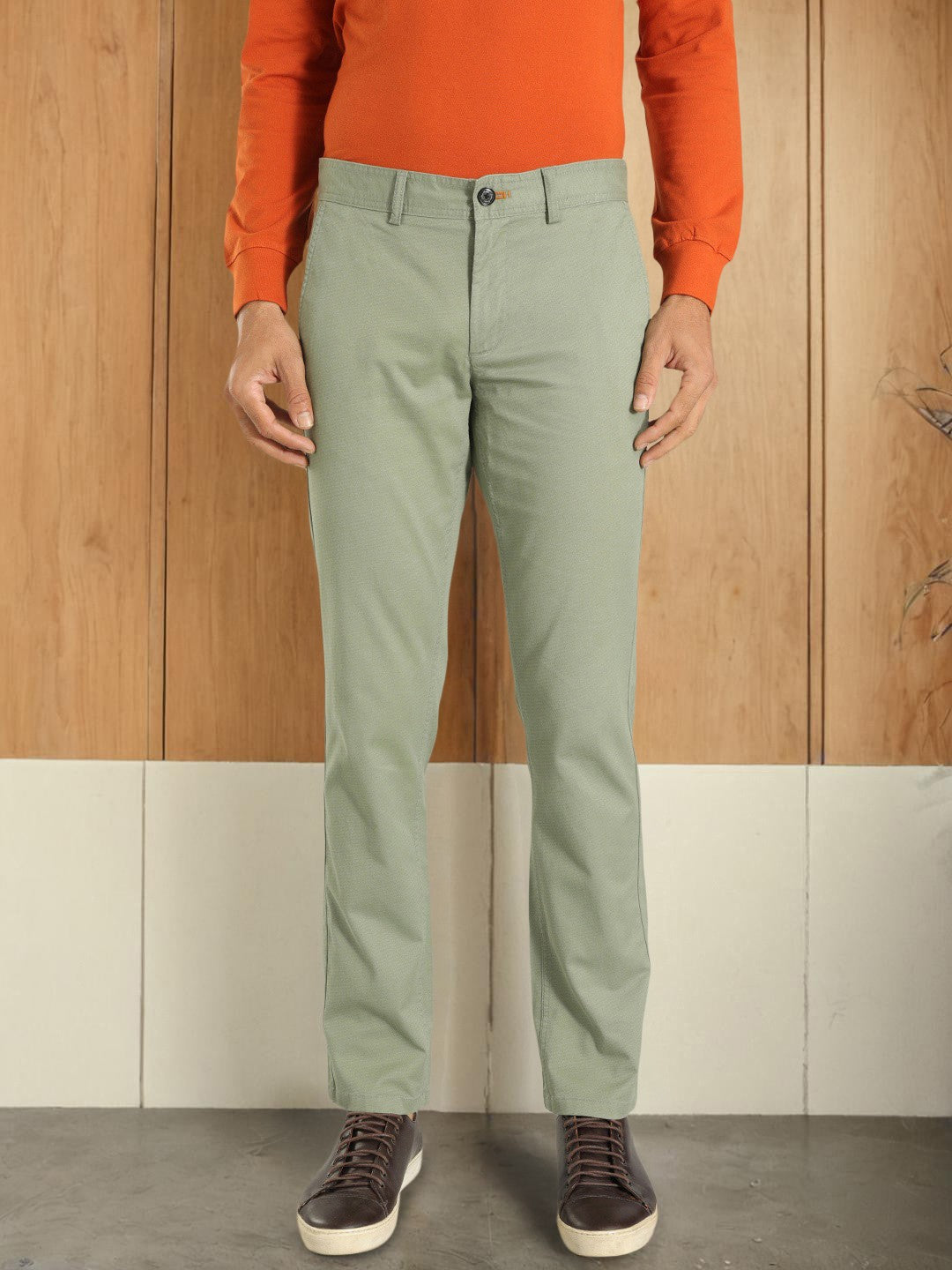 Buy Men Brooklyn Fit Cotton Stretch Trouser Online | Indian Terrain
