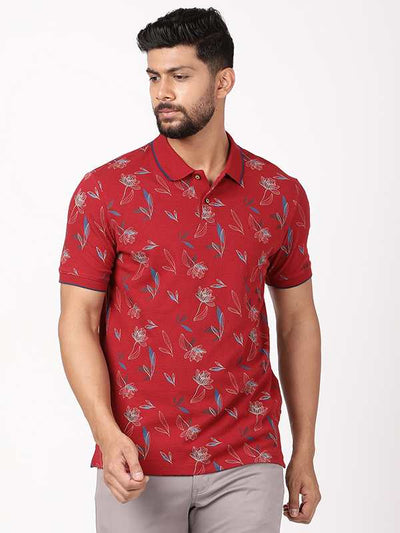 Men Printed Polo T-Shirt