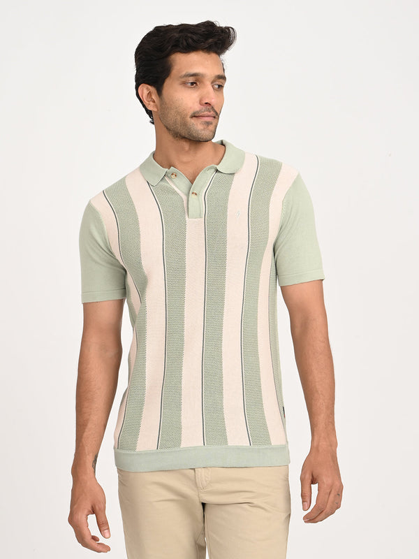 Striped Polo T-Shirt with Trousers