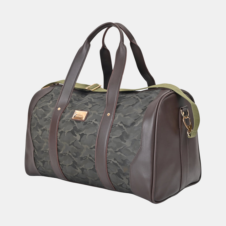 Faux-Leather-Duffle-Bag-Camo-Olive - Main Image